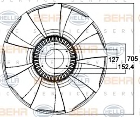 HELLA Ventilátor, vízhűtő 8MV376758-561