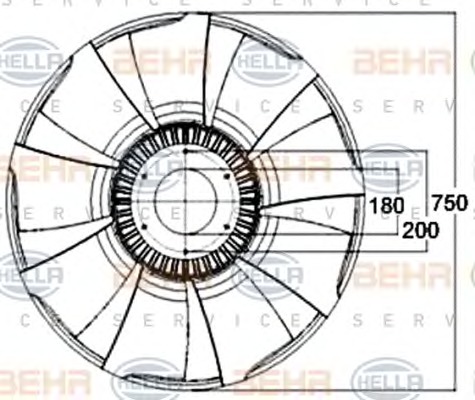 HELLA Ventilátor, vízhűtő 8MV376758-571