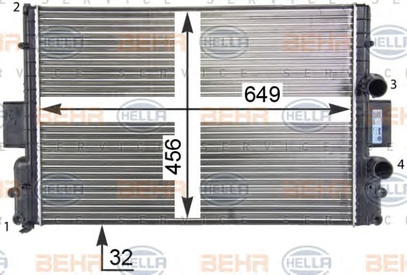 HELLA Vízhűtő 8MK376760-621