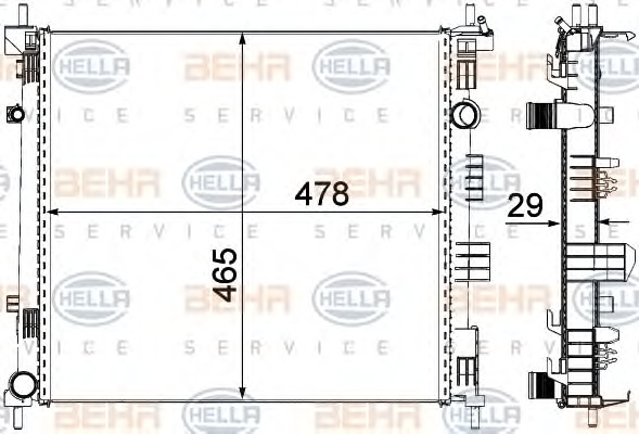 HELLA Vízhűtő 8MK376762-181