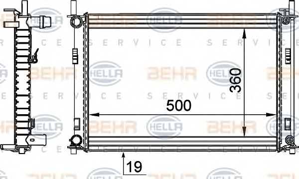 HELLA Vízhűtő 8MK376764-291