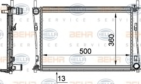 HELLA Vízhűtő 8MK376764-314