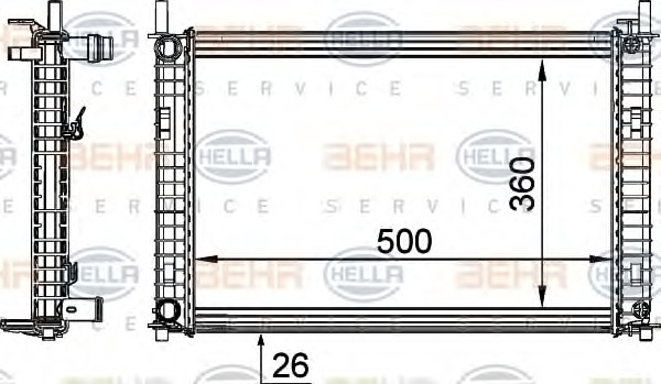 HELLA Vízhűtő 8MK376764-321