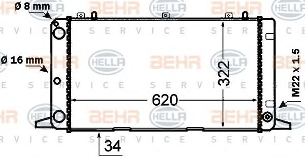 HELLA Vízhűtő 8MK376766-151