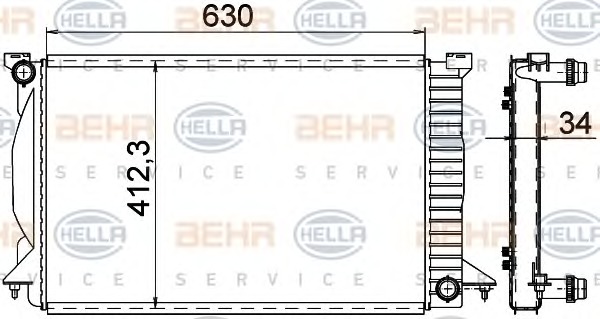 HELLA Vízhűtő 8MK376766-331