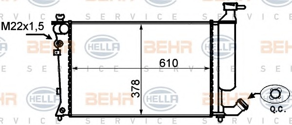 HELLA Vízhűtő 8MK376767-021