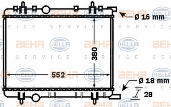 HELLA Vízhűtő 8MK376767-071