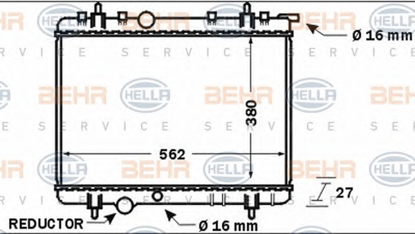 HELLA Vízhűtő 8MK376767-081