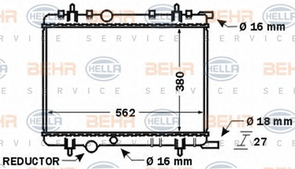 HELLA Vízhűtő 8MK376767-091