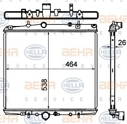 HELLA Vízhűtő 8MK376767-111