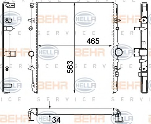 HELLA Vízhűtő 8MK376767-131