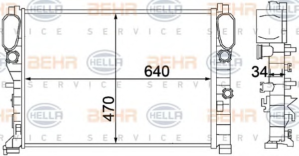 HELLA Vízhűtő 8MK376769-781