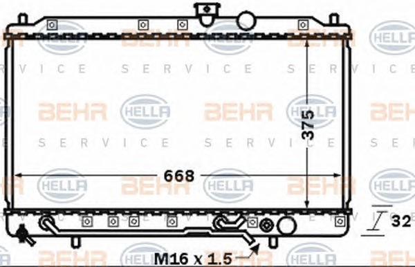 HELLA Vízhűtő 8MK376770-001