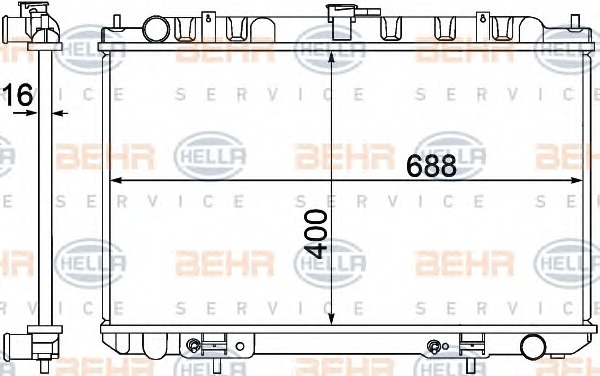 HELLA Vízhűtő 8MK376770-601