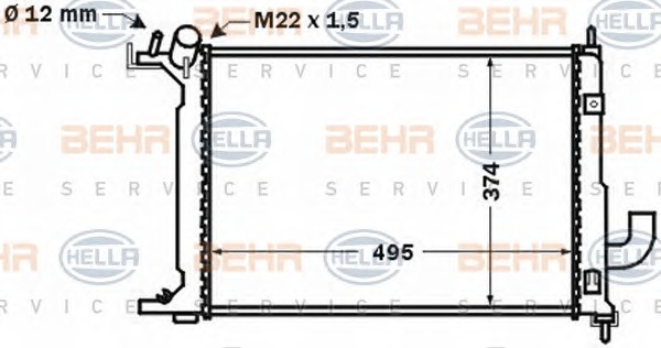 HELLA Vízhűtő 8MK376771-111