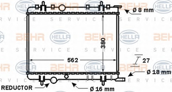 HELLA Vízhűtő 8MK376771-411