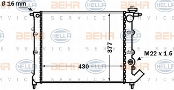 HELLA Vízhűtő 8MK376771-541