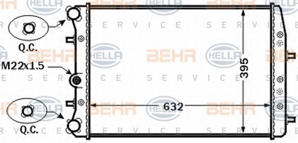 HELLA Vízhűtő 8MK376772-521