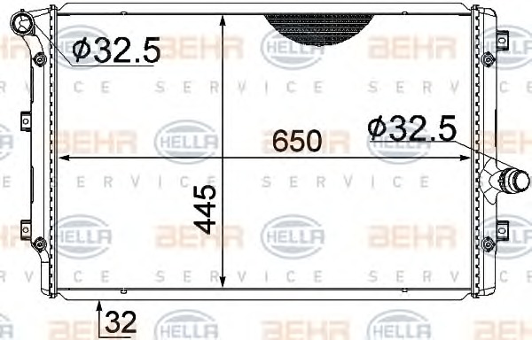 HELLA Vízhűtő 8MK376774-044