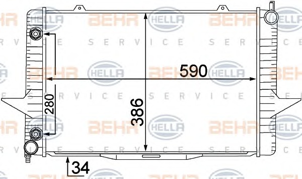 HELLA Vízhűtő 8MK376774-201