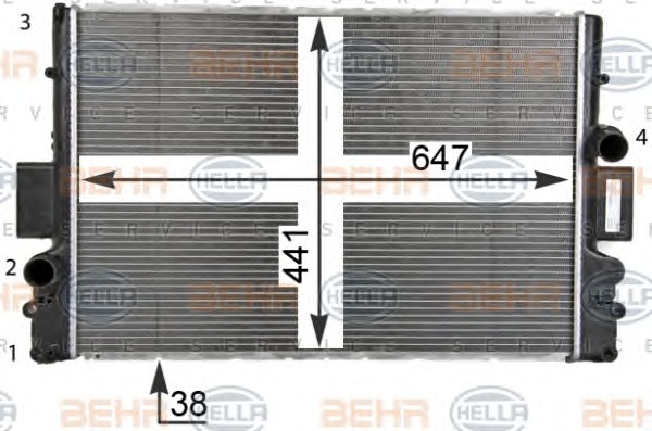 HELLA Vízhűtő 8MK376774-431