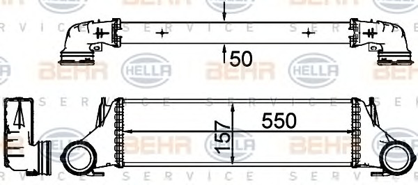 HELLA Töltőlevegő hűtő 8ML376777-241