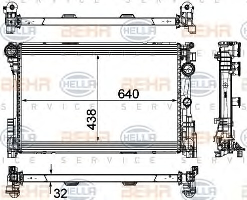 HELLA Vízhűtő 8MK376780-691