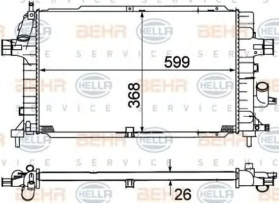 HELLA Vízhűtő 8MK376781-041