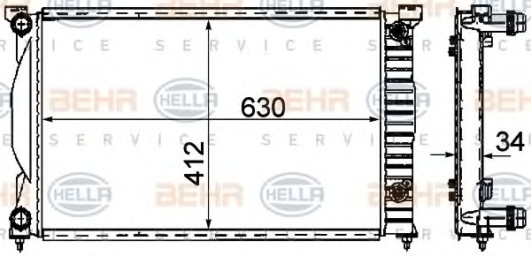 HELLA Vízhűtő 8MK376781-061