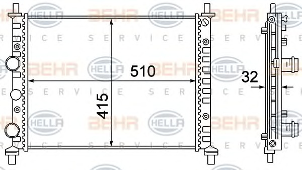 HELLA Vízhűtő 8MK376781-101