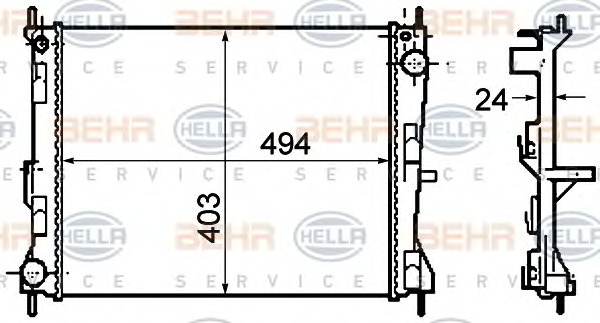 HELLA Vízhűtő 8MK376781-161