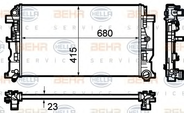 HELLA Vízhűtő 8MK376782-051