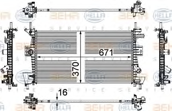 HELLA Vízhűtő 8MK376783-601