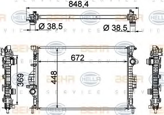 HELLA Vízhűtő 8MK376787-121