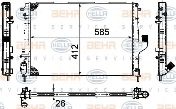 HELLA Vízhűtő 8MK376787-651