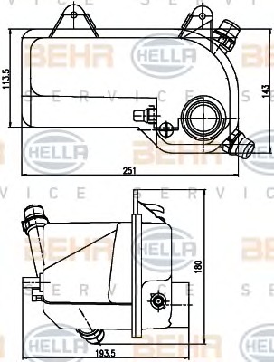 HELLA Hűtőfolyadék kiegyenlítő tartály 8MA376789-721