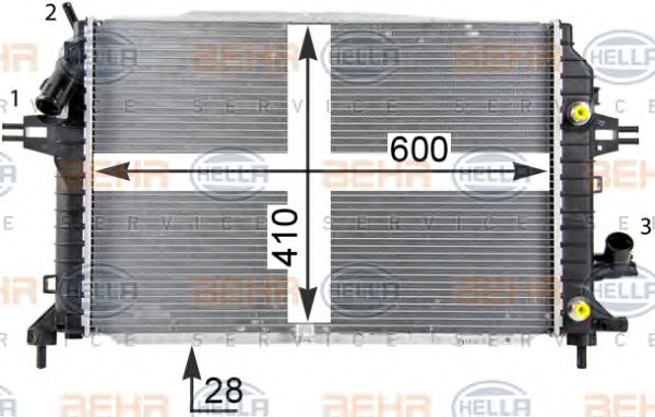 HELLA Vízhűtő 8MK376790-031