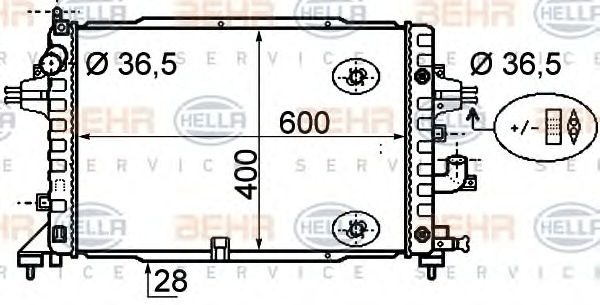 HELLA Vízhűtő 8MK376790-044