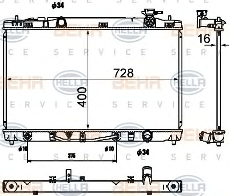 HELLA Vízhűtő 8MK376790-201