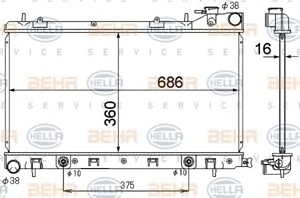 HELLA Vízhűtő 8MK376790-271