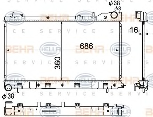 HELLA Vízhűtő 8MK376790-281