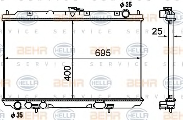 HELLA Vízhűtő 8MK376790-291