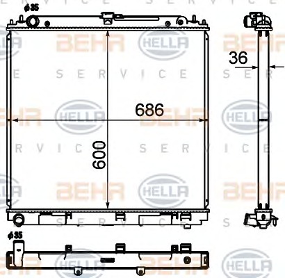 HELLA Vízhűtő 8MK376790-311