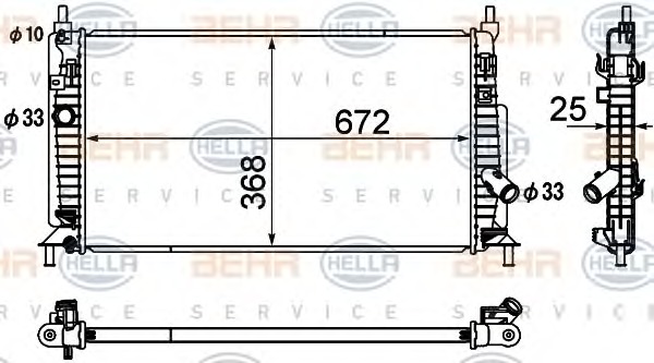 HELLA Vízhűtő 8MK376790-411