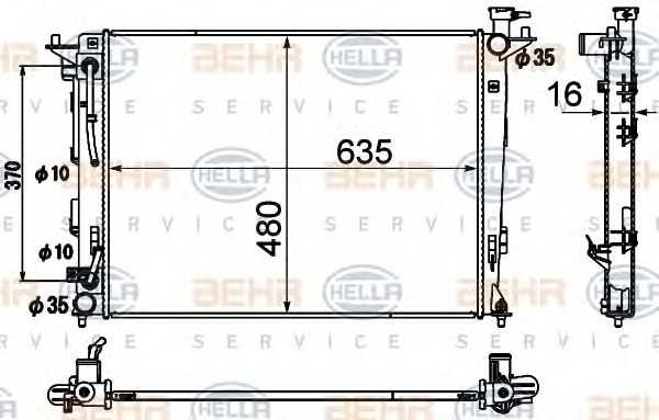 HELLA Vízhűtő 8MK376790-431