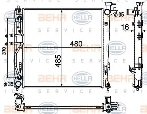 HELLA Vízhűtő 8MK376790-451