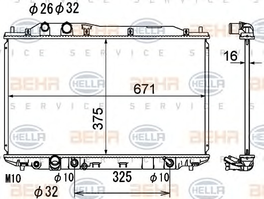 HELLA Vízhűtő 8MK376790-481