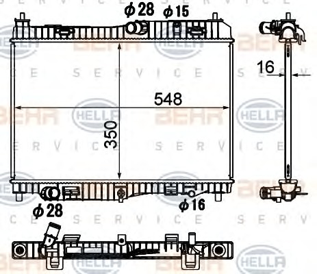 HELLA Vízhűtő 8MK376790-501