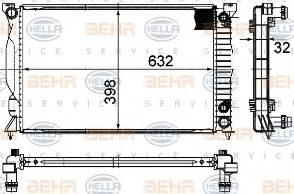 HELLA Vízhűtő 8MK376790-531