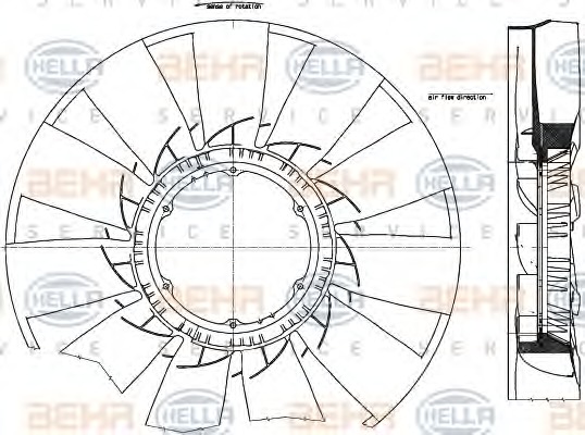 HELLA Ventilátor, vízhűtő 8MV376791-271